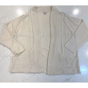 Tudor Court Womens Plus Sz 3x Shawl Collar Open Cardigan Sweater Pockets‎ Beige